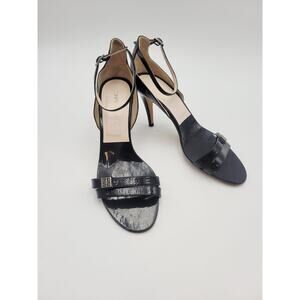 Givenchy Black Patent Leather Caged Open Toe Sandals Sz 38 Heeled Sandals Italy